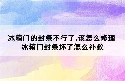 冰箱门的封条不行了,该怎么修理 冰箱门封条坏了怎么补救